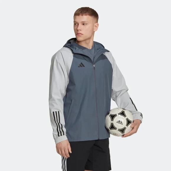 NWT $100 Adidas Tiro 23 Competition All-Weather Jacket Soccer Onix Grey Men's XL - Picture 1 of 14